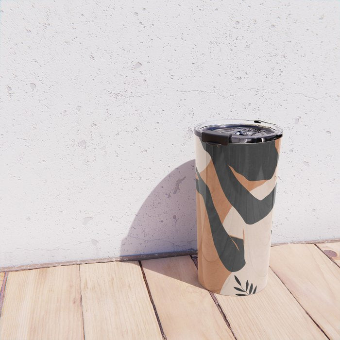 Minimal Abstract Art Sunset Girl 5 Travel Mug Gallery Image 4