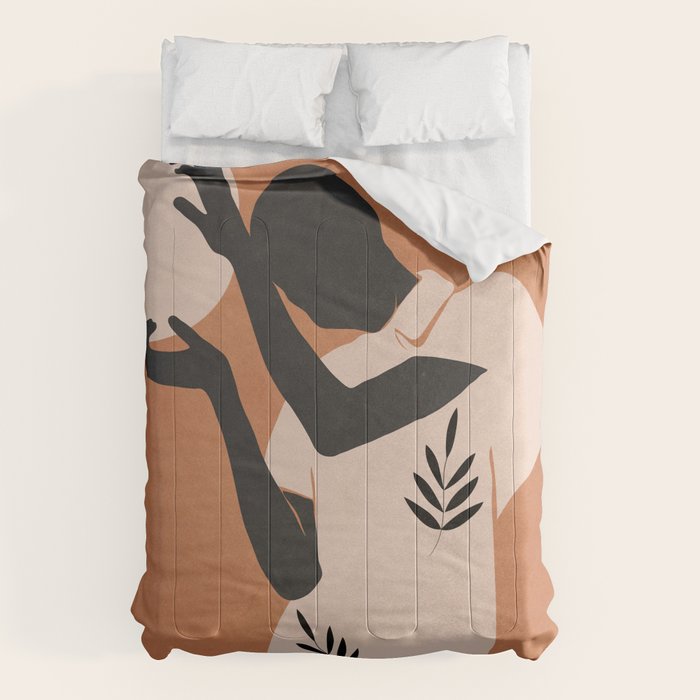 Minimal Abstract Art Sunset Girl 5 Comforter Gallery Image 6
