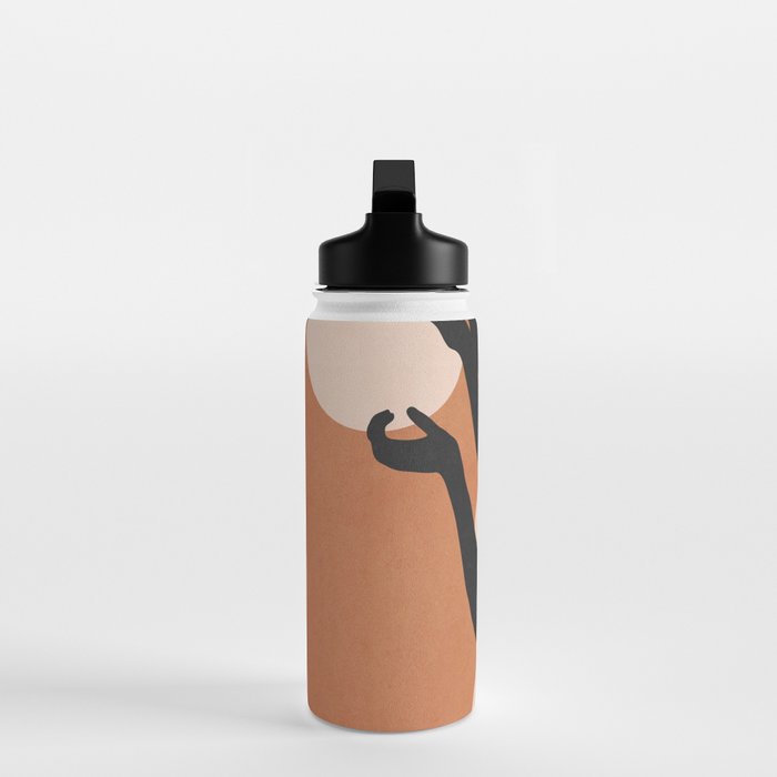 Minimal Abstract Art Sunset Girl 5 Water Bottle Gallery Image 3