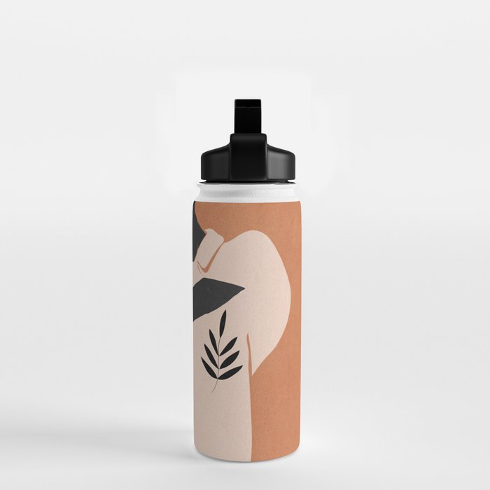 Minimal Abstract Art Sunset Girl 5 Water Bottle Gallery Image 2