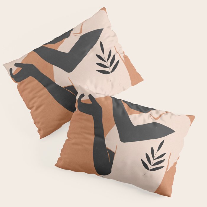 Minimal Abstract Art Sunset Girl 5 Pillow Sham Gallery Image 1