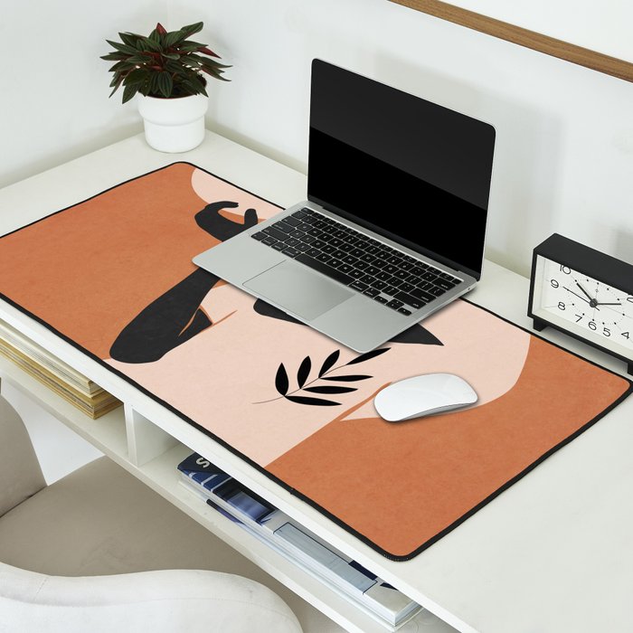 Minimal Abstract Art Sunset Girl 5 Desk Mat Gallery Image 2