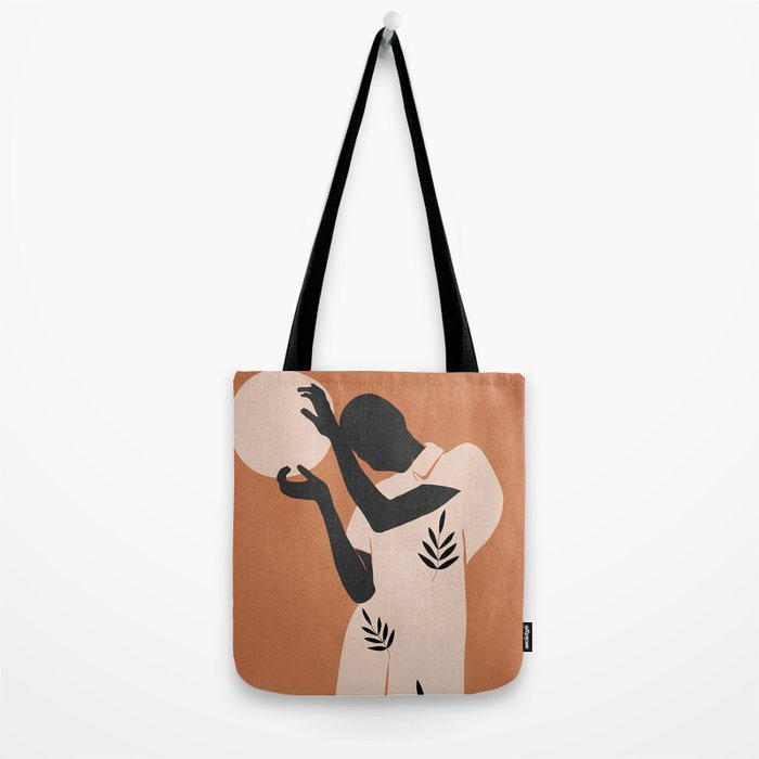 Minimal Abstract Art Sunset Girl 5 Tote Bag Gallery Image 2