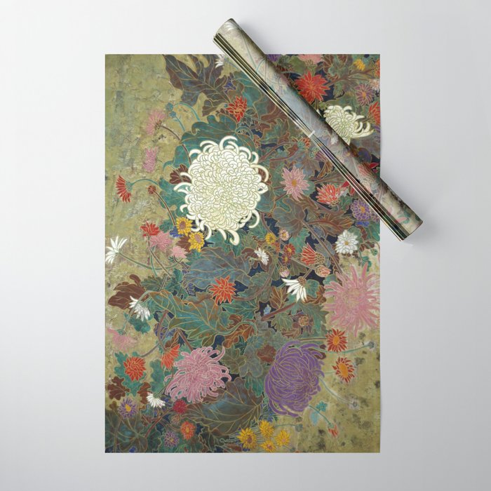 flower Japanese painting Wrapping Paper Gallery Image 1