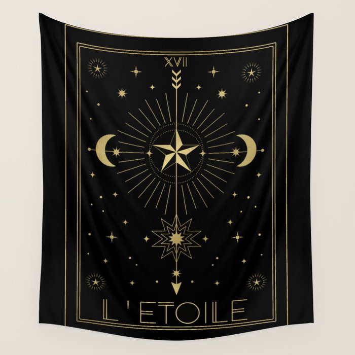 L'Etoile or The Star Tarot Gold Wall Tapestry Gallery Image 4