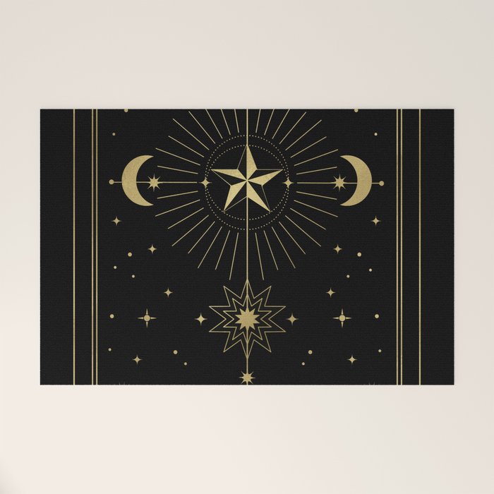 L'Etoile or The Star Tarot Gold Welcome Mat Gallery Image 1