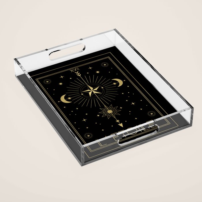 L'Etoile or The Star Tarot Gold Acrylic Tray Gallery Image 1