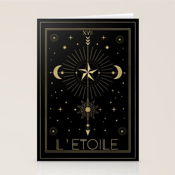 L'Etoile or The Star Tarot Gold Stationery Card Gallery Image 1