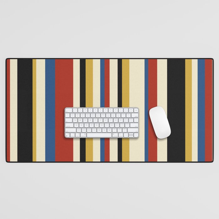 Classic Stripes IX - Bauhaus Palette Desk Mat Gallery Image 1