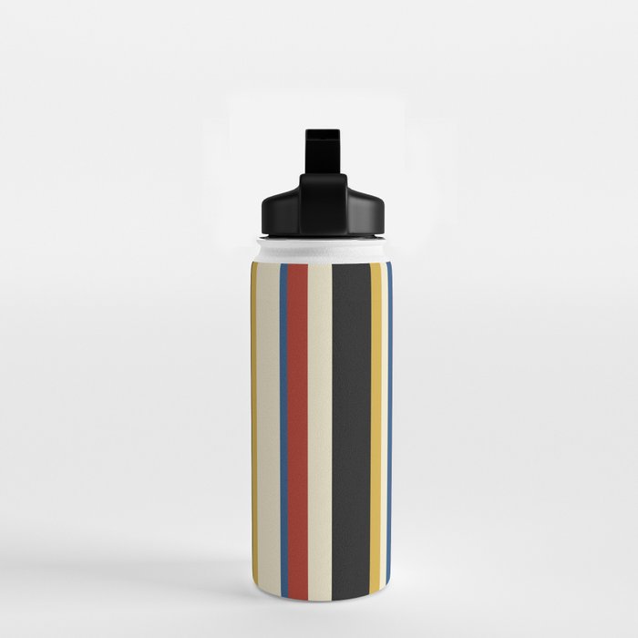 Classic Stripes IX - Bauhaus Palette Water Bottle Gallery Image 2