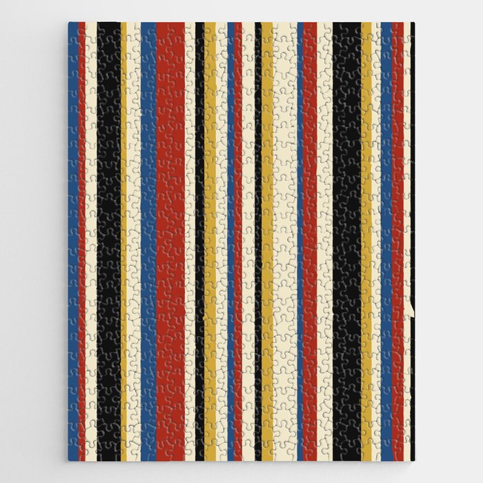 Classic Stripes IX - Bauhaus Palette Jigsaw Puzzle Gallery Image 1