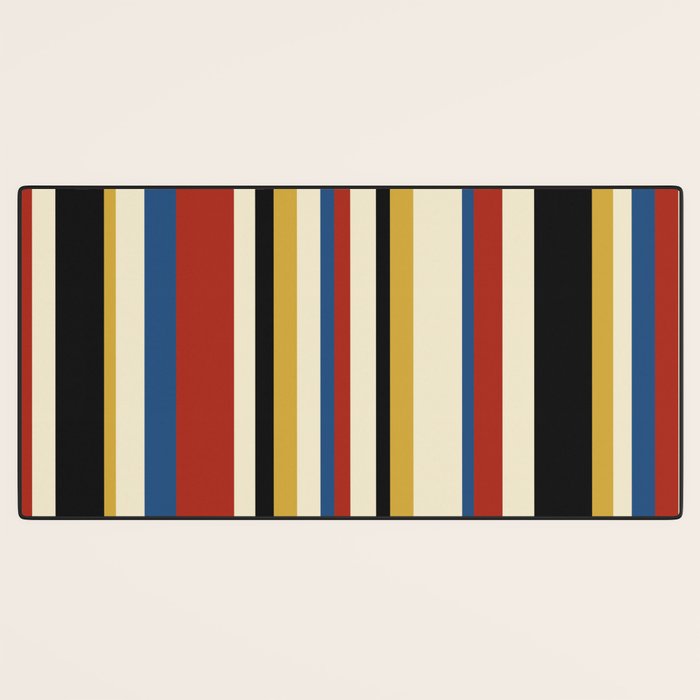 Classic Stripes IX - Bauhaus Palette Desk Mat Gallery Image 3