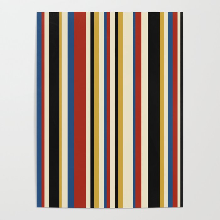 Classic Stripes IX - Bauhaus Palette Poster Gallery Image 4