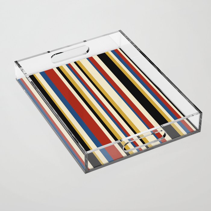 Classic Stripes IX - Bauhaus Palette Acrylic Tray Gallery Image 1