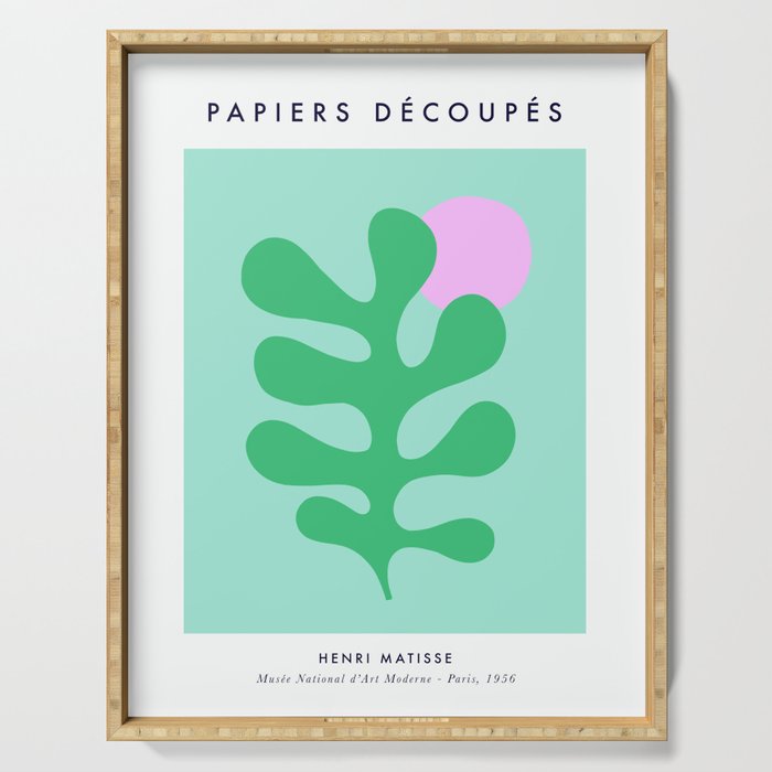 Matisse Poster 2. Leaf & Sun in Green & Pink Serving Tray Gallery Image 1