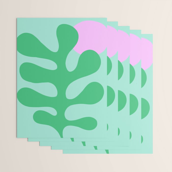 Matisse Poster 2. Leaf & Sun in Green & Pink Wrapping Paper Gallery Image 3