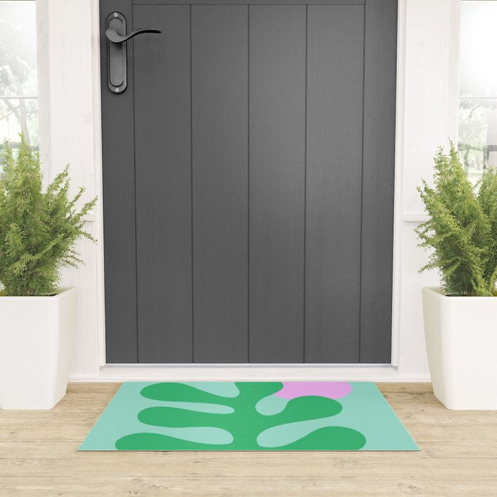 Matisse Poster 2. Leaf & Sun in Green & Pink Welcome Mat Gallery Image 3