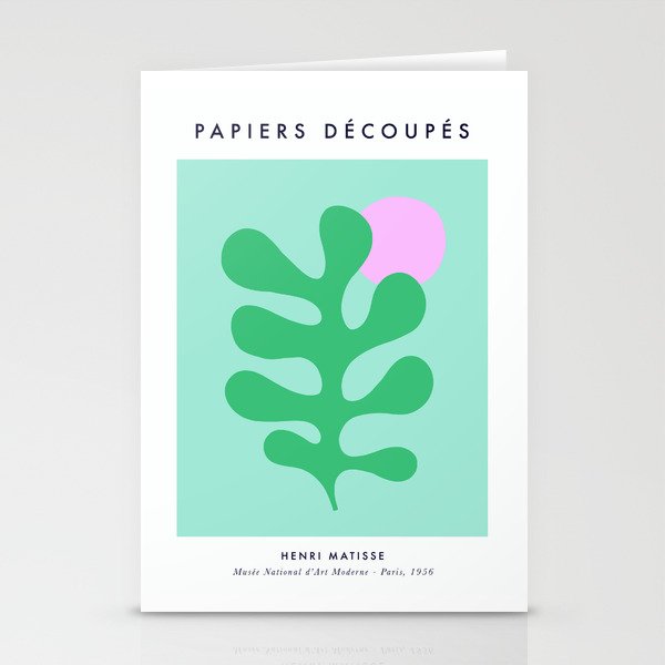 Matisse Poster 2. Leaf & Sun in Green & Pink Stationery Card Gallery Image 2