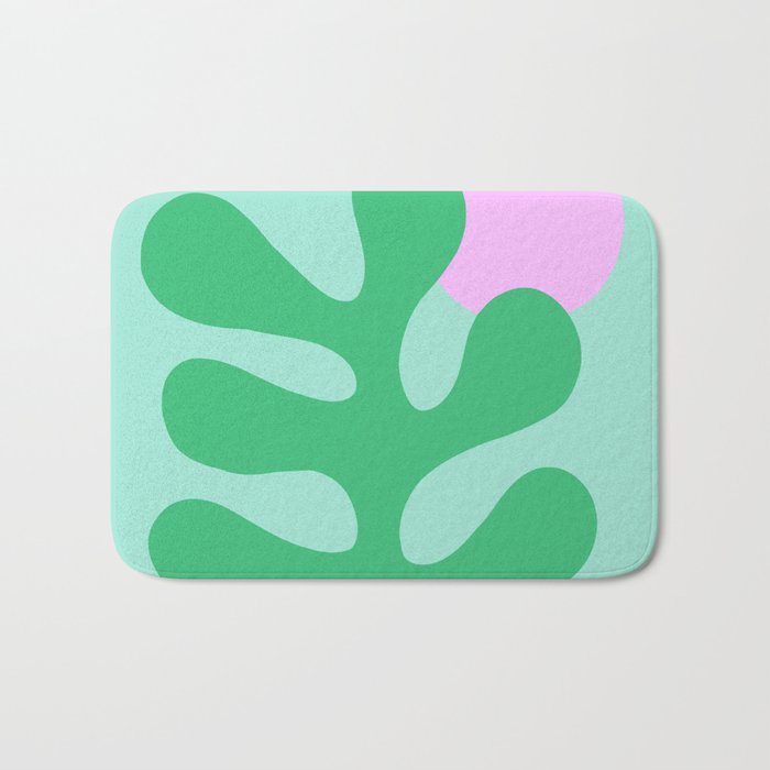 Matisse Poster 2. Leaf & Sun in Green & Pink Bath Mat Gallery Image 1