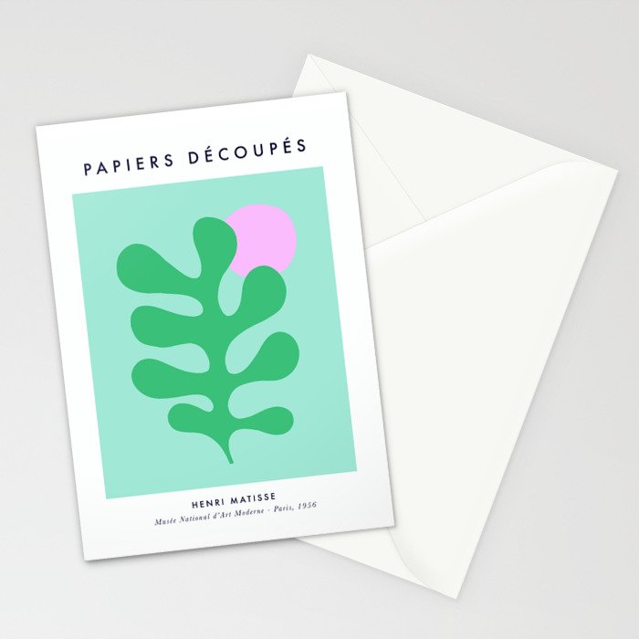 Matisse Poster 2. Leaf & Sun in Green & Pink Stationery Card Gallery Image 2