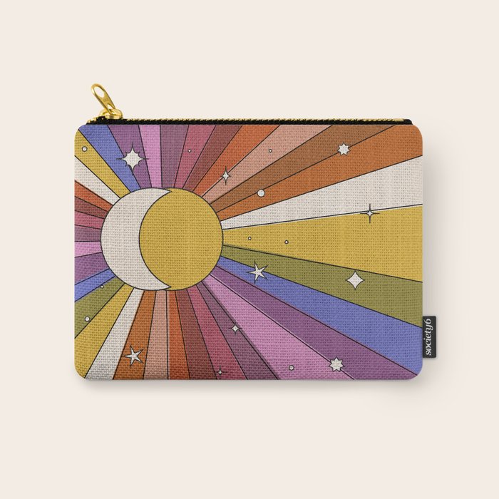 The Sun and the Moon - retro abstract Carry All Pouch Gallery Image 1
