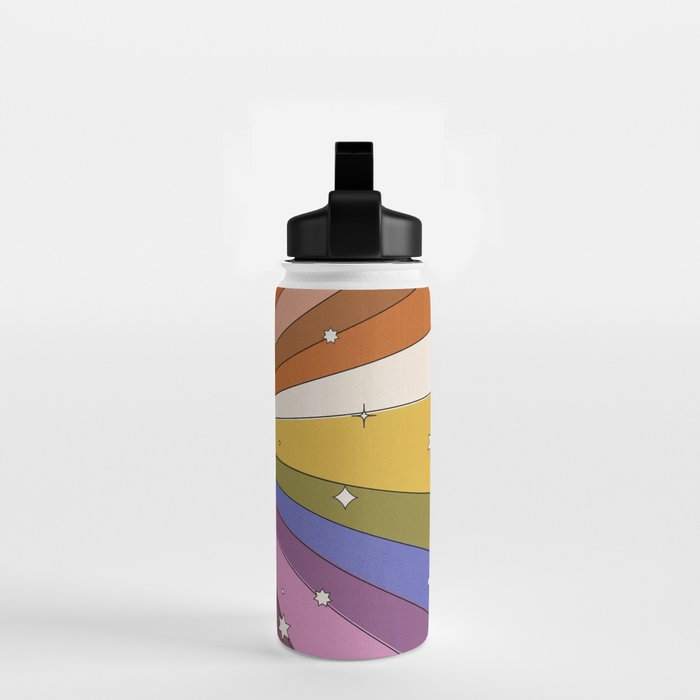 The Sun and the Moon - retro abstract Water Bottle Gallery Image 2