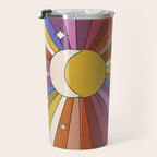 The Sun and the Moon - retro abstract Travel Mug Gallery Image 3