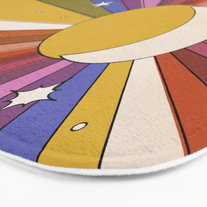 The Sun and the Moon - retro abstract Bath Mat Gallery Image 3