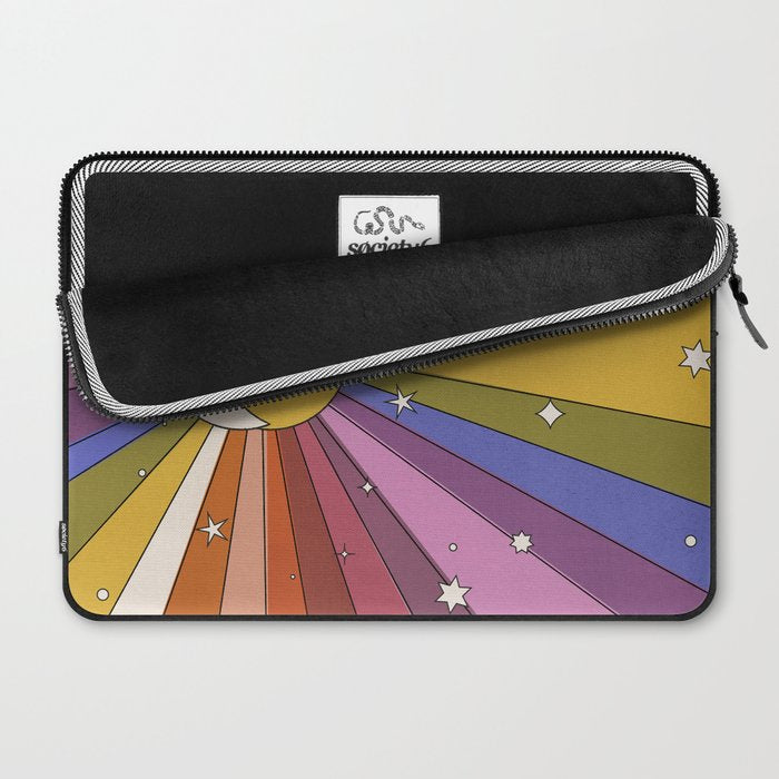 The Sun and the Moon - retro abstract Laptop Sleeve Gallery Image 2