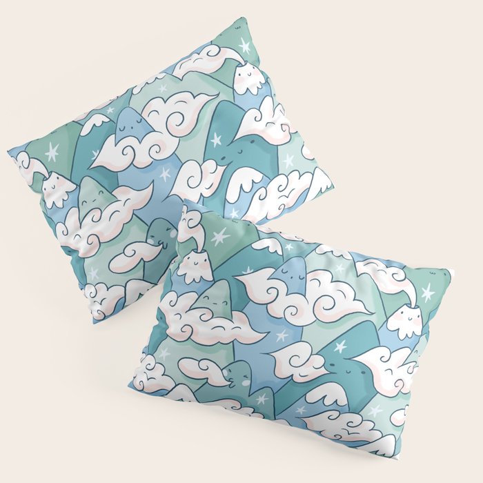 Cute mountains in clouds Pillow Sham Gallery Image 3