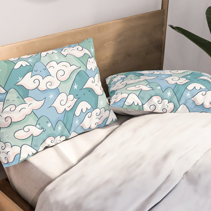 Cute mountains in clouds Pillow Sham Gallery Image 2