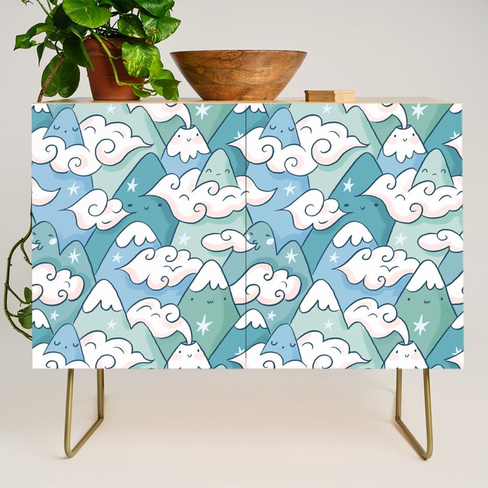 Cute mountains in clouds Credenza Gallery Image 1