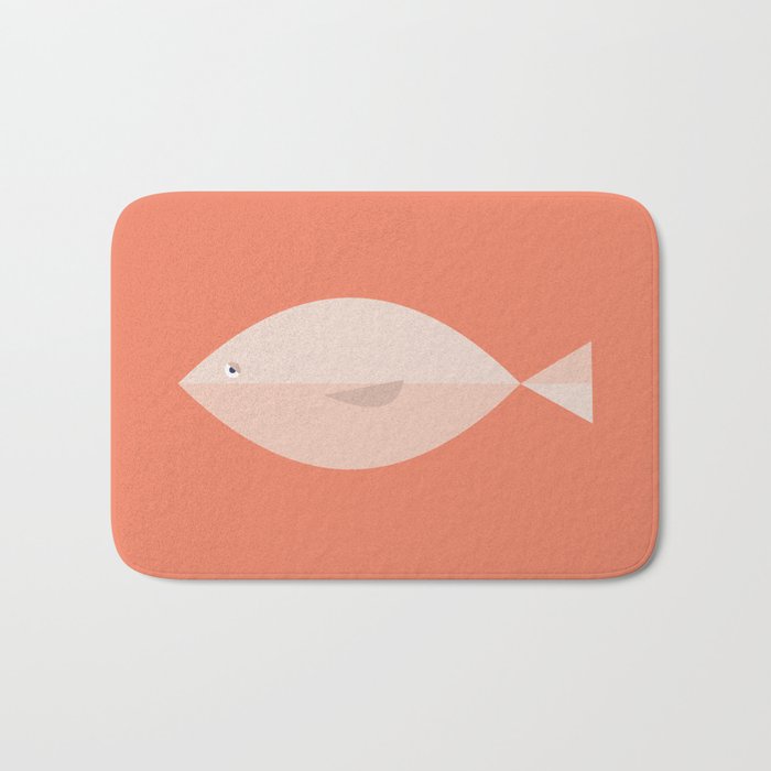 Sleepy Fish in Coral Blush Bath Mat Gallery Image 1