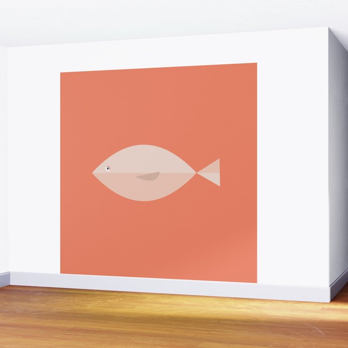 Sleepy Fish in Coral Blush Wall Mural Gallery Image 2