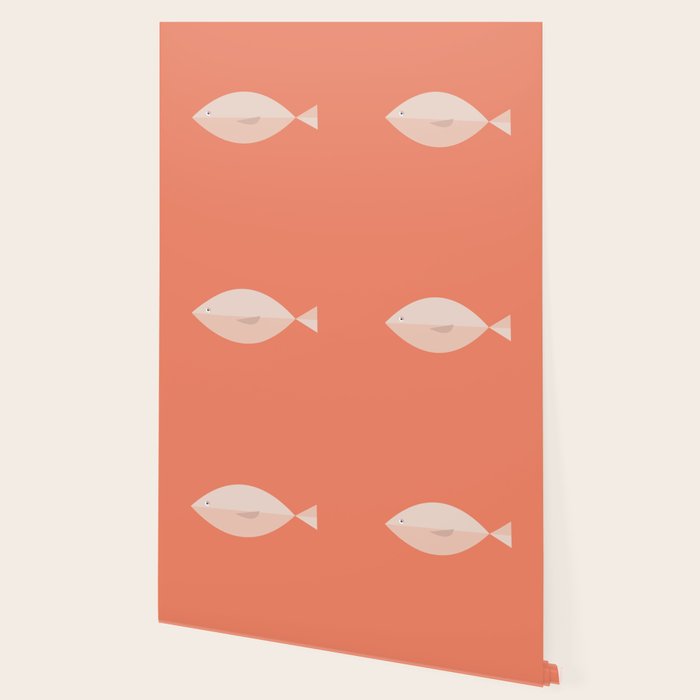 Sleepy Fish in Coral Blush Wallpaper Gallery Image 2