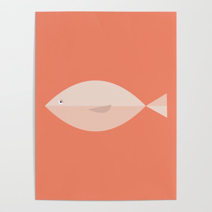 Sleepy Fish in Coral Blush Poster Gallery Image 4
