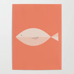 Sleepy Fish in Coral Blush Poster Gallery Image 4
