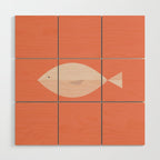 Sleepy Fish in Coral Blush Wood Wall Art Gallery Image 1
