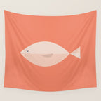 Sleepy Fish in Coral Blush Wall Tapestry Gallery Image 4
