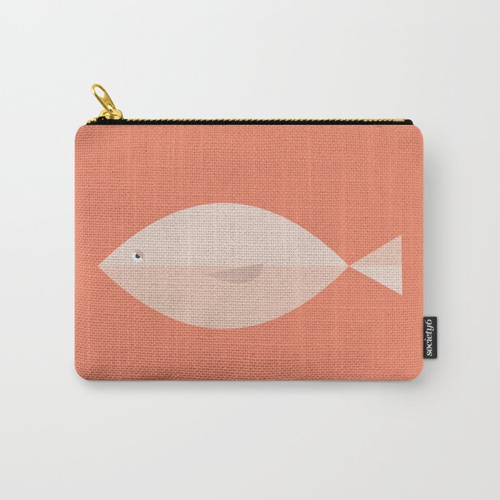 Sleepy Fish in Coral Blush Carry All Pouch Gallery Image 1