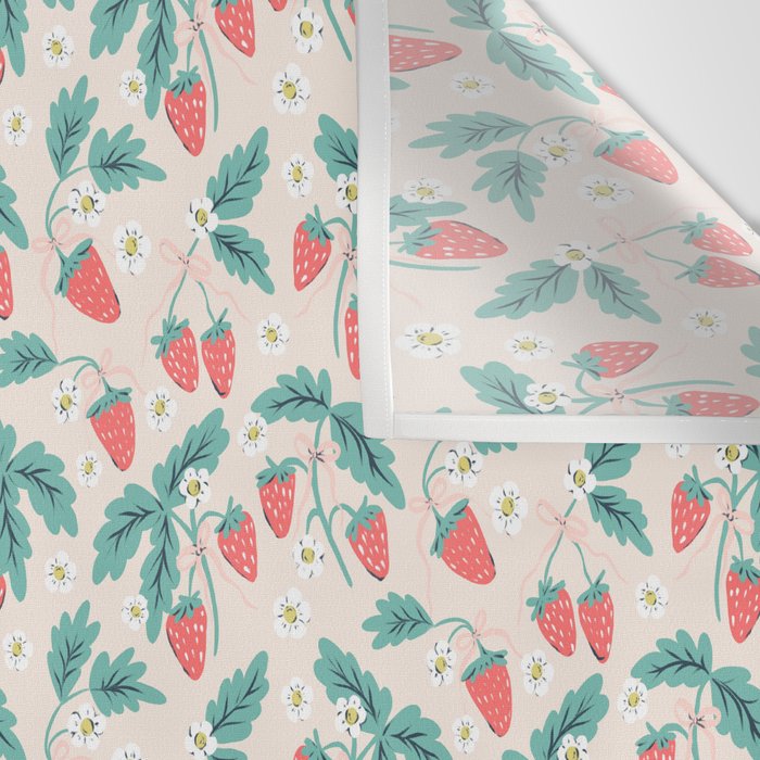 Stawberries with Flowers Wall Tapestry Gallery Image 3