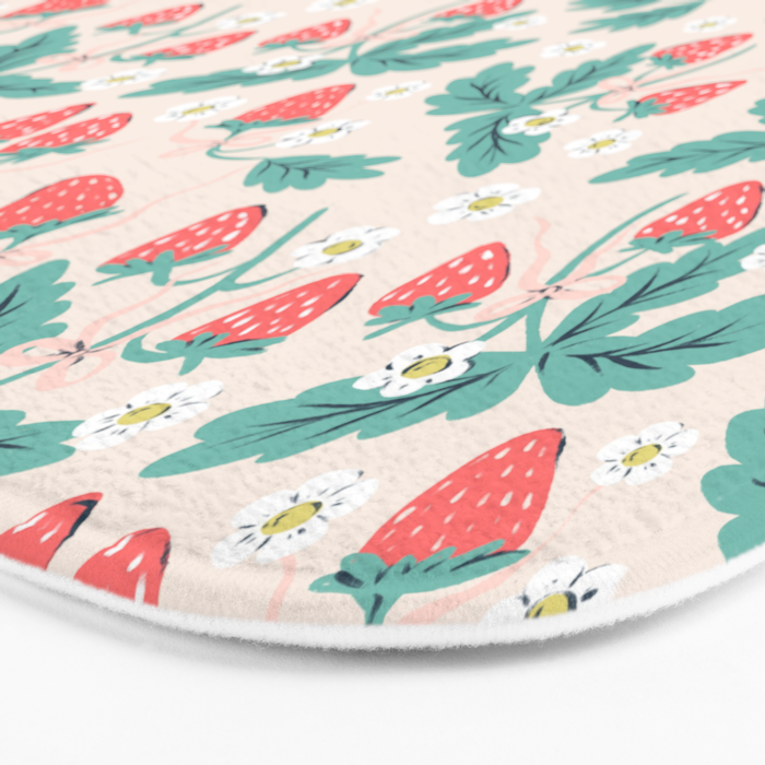 Stawberries with Flowers Bath Mat Gallery Image 3