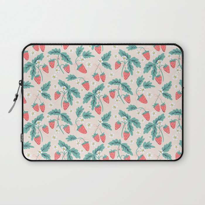 Stawberries with Flowers Laptop Sleeve Gallery Image 1