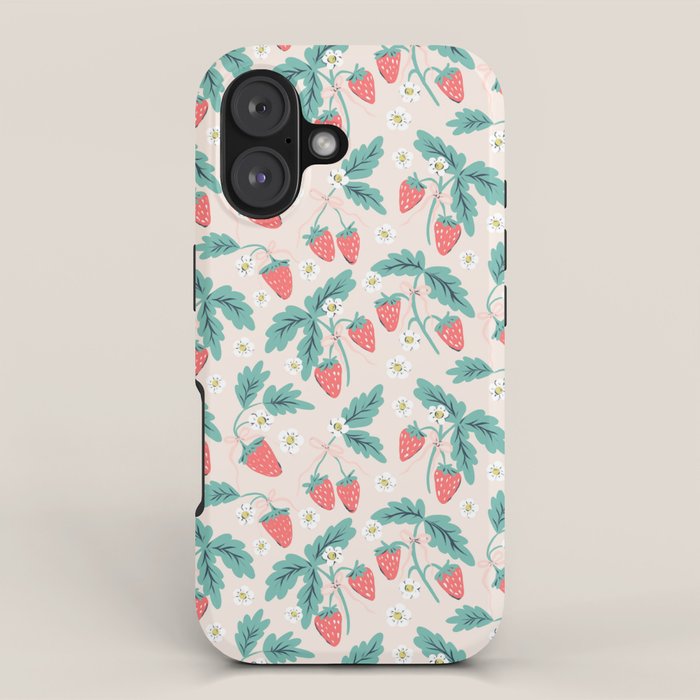 Stawberries with Flowers iPhone Case Gallery Image 1