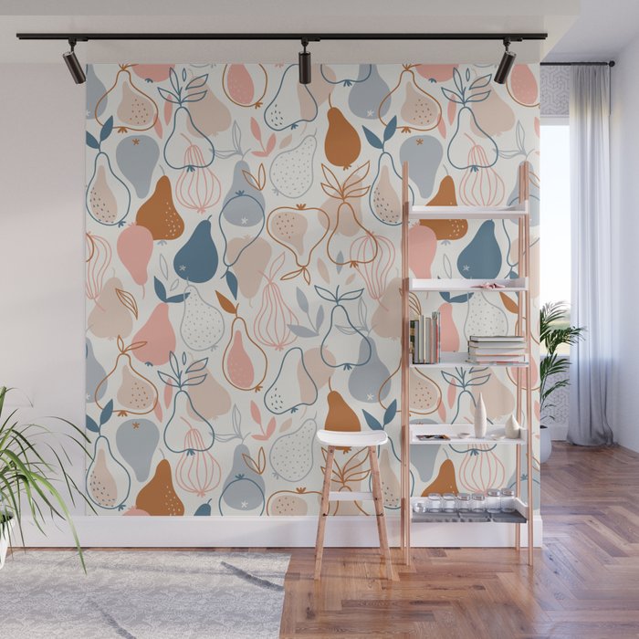 Pears in Scandinavian style Wall Mural Gallery Image 1