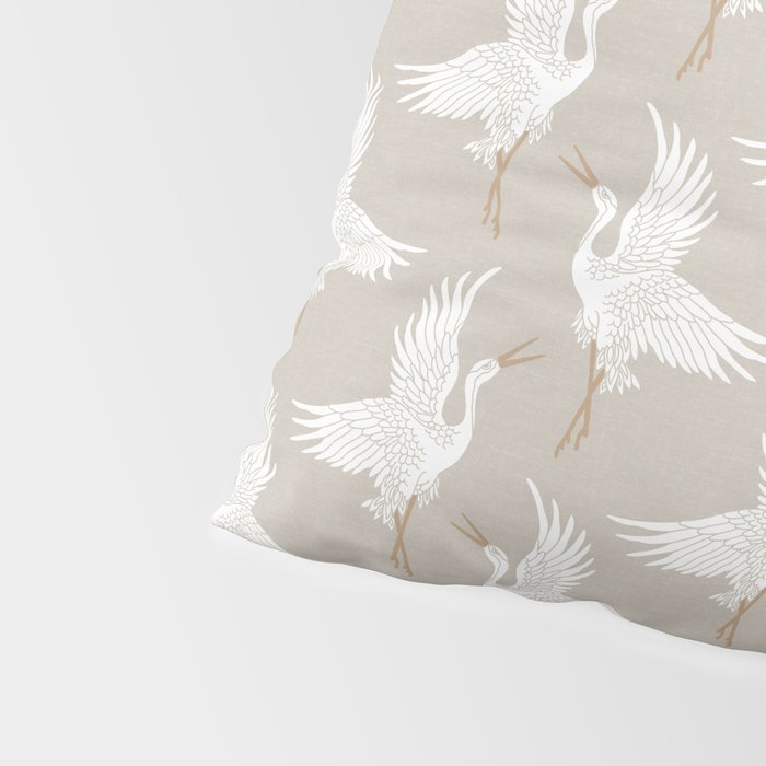 Cranes Neutral Pillow Sham Gallery Image 4