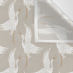 Cranes Neutral Wall Tapestry Gallery Image 3