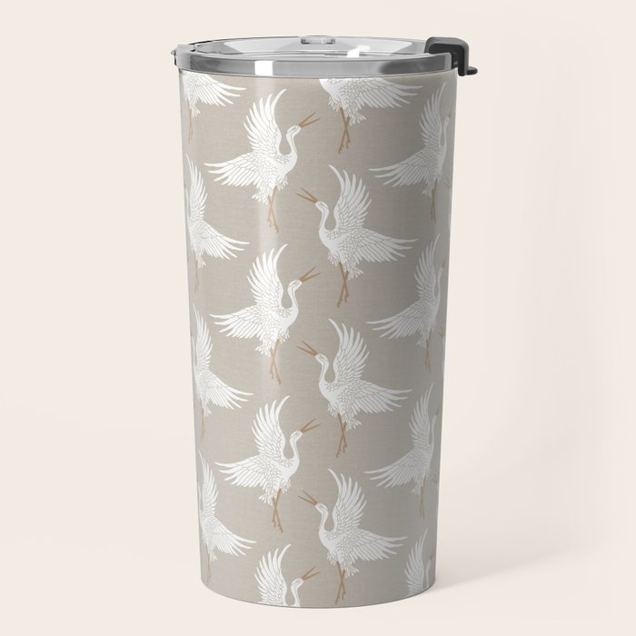 Cranes Neutral Travel Mug Gallery Image 2