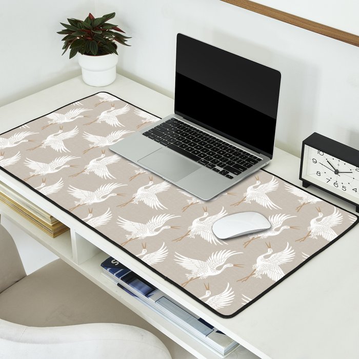 Cranes Neutral Desk Mat Gallery Image 2