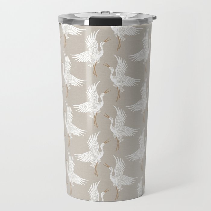 Cranes Neutral Travel Mug Gallery Image 1